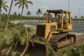 20250418 2046 Bulldozer in Paradise simple compose 01js53j657f48tfvcrs1fp0vfp