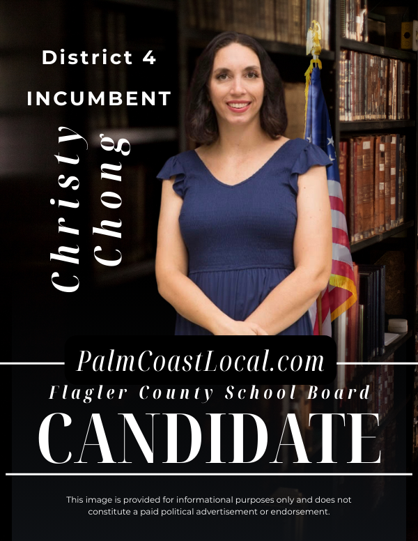 Christy Chong, incumbent candidate for Flagler County School Board District 4 in the 2026 election