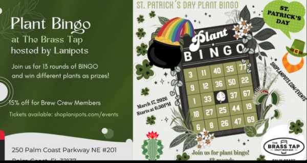 Plant Bingo Hosted by Lanipots | Monthly plant-themed bingo event featuring prizes, community fun, and an evening for plant lovers.