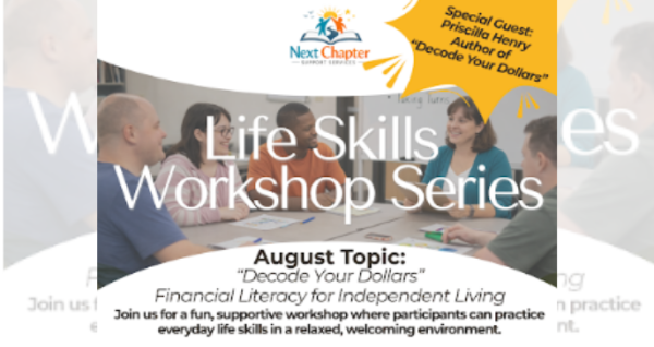 Life Skills Workshop Series topic Decode Your Dollars on August 15 2026 at Bridges United Methodist Fellowship in Bunnell Florida featuring author Priscilla Henry.