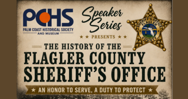 Sheriff Rick Staly on September 12 2026 at 10 AM at Palm Coast Community Center for a free presentation on local law enforcement history.